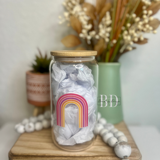 Retro Rainbow Glass Cup- RTS