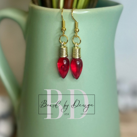 Small Christmas Bulb Dangle Earrings