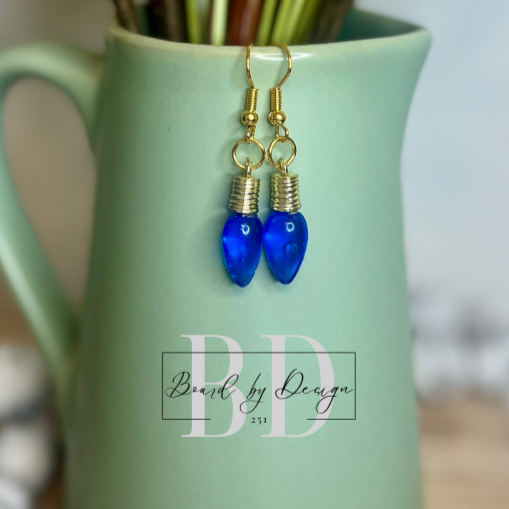 Small Christmas Bulb Dangle Earrings