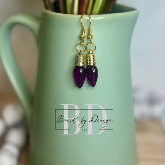 Small Christmas Bulb Dangle Earrings