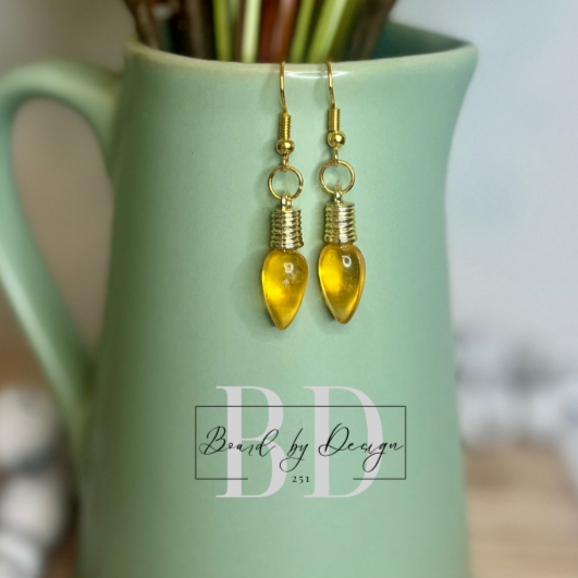 Small Christmas Bulb Dangle Earrings