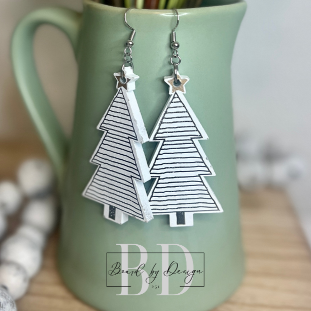 Wooden Tree Earrings