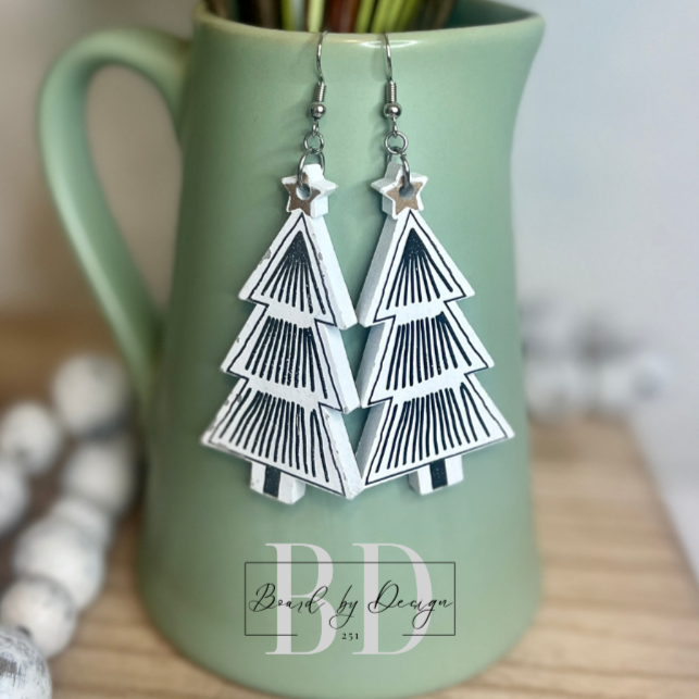 Wooden Tree Earrings