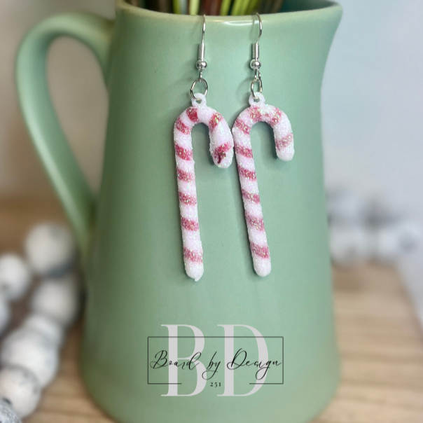 Candy Cane Dangle Earrings