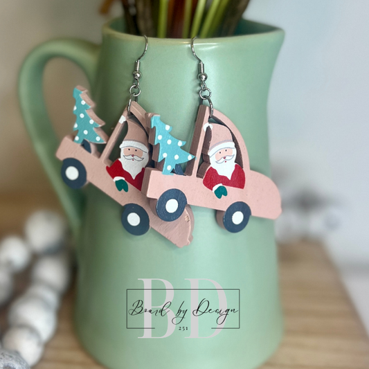 Santa Truck Earrings