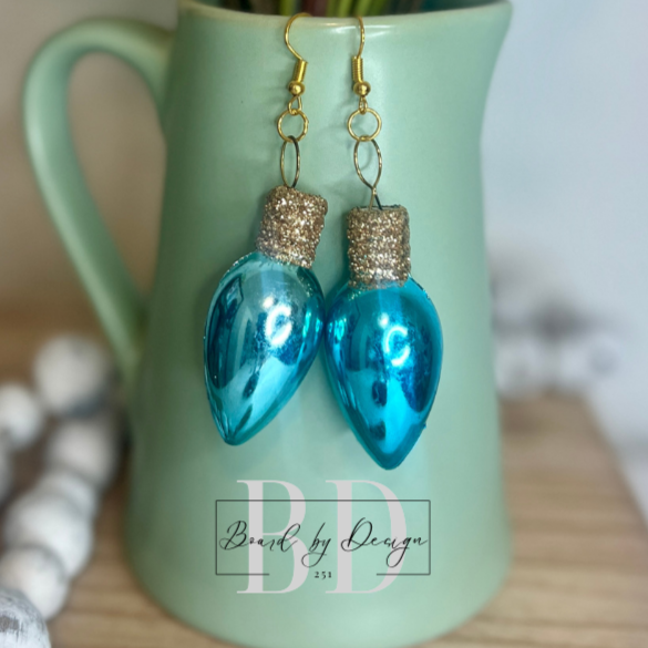 Large Christmas Bulb Dangle Earrings