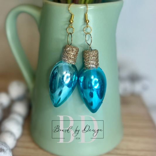 Large Christmas Bulb Dangle Earrings