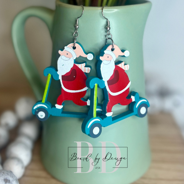 Santa Scooter Earrings