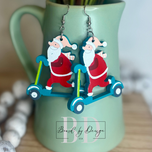 Santa Scooter Earrings