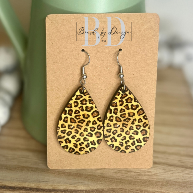 Cheetah Print Teardrop Earrings