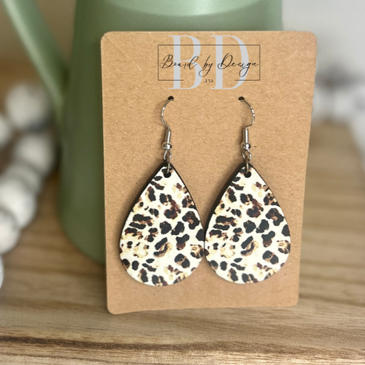 Jaguar Print Teardrop Earrings