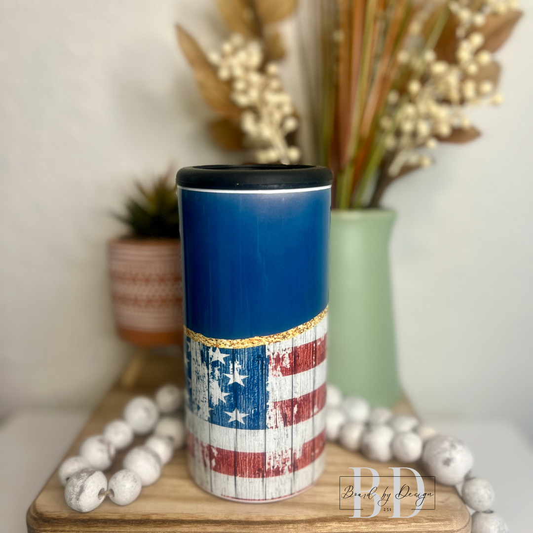 Wooden America 12oz Can Cooler- RTS